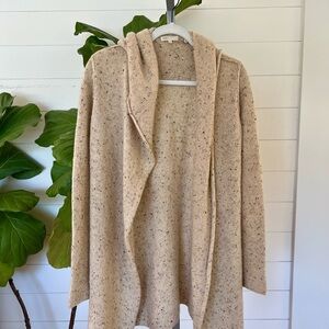 Vince 100% Cashmere Open Cardigan – Speckled Oatmeal, Women’s Medium